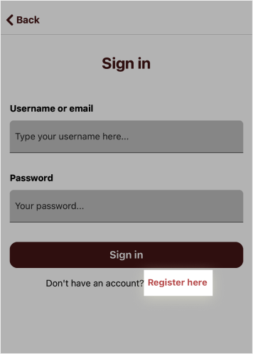 Select Register Here